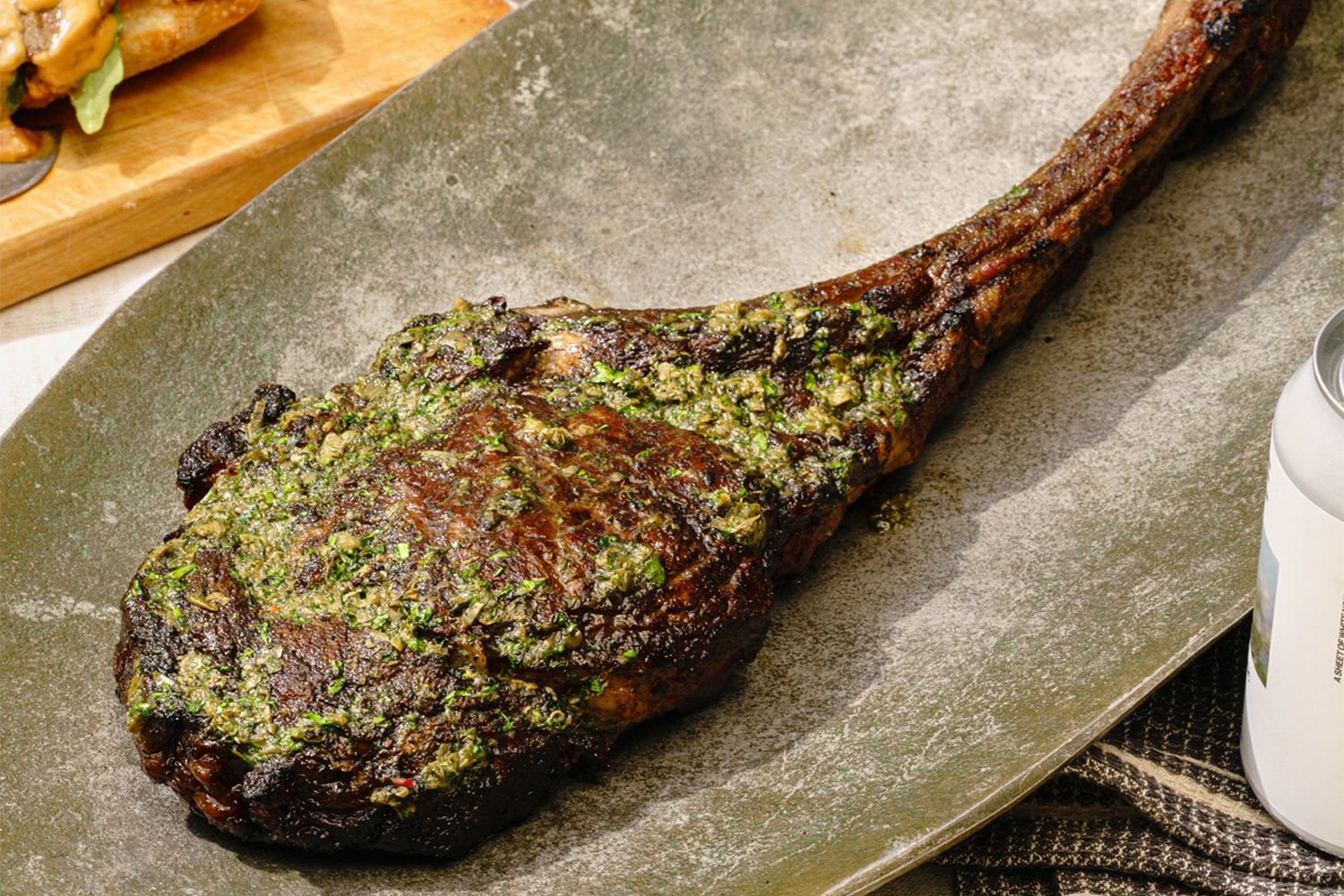 Grilled Tomahawk with Herbed Butter