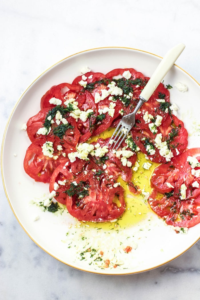 Tomato Carpaccio with Feta and Dill Recipe