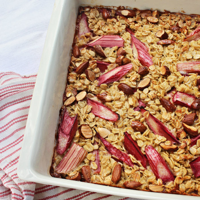 Baked Rhubarb & Pear Porridge