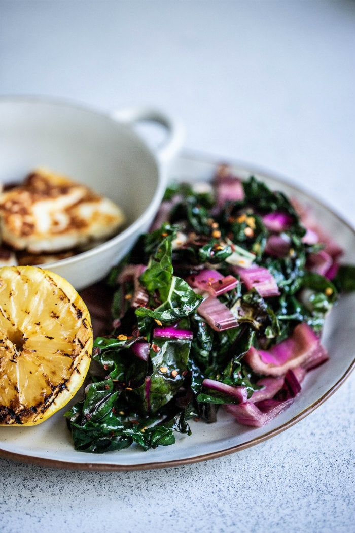 Charred Greens with Caramelised Lemon