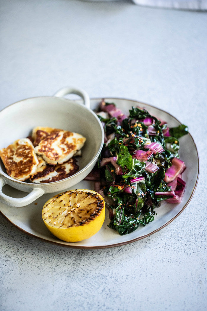 Charred Greens with Caramelised Lemon