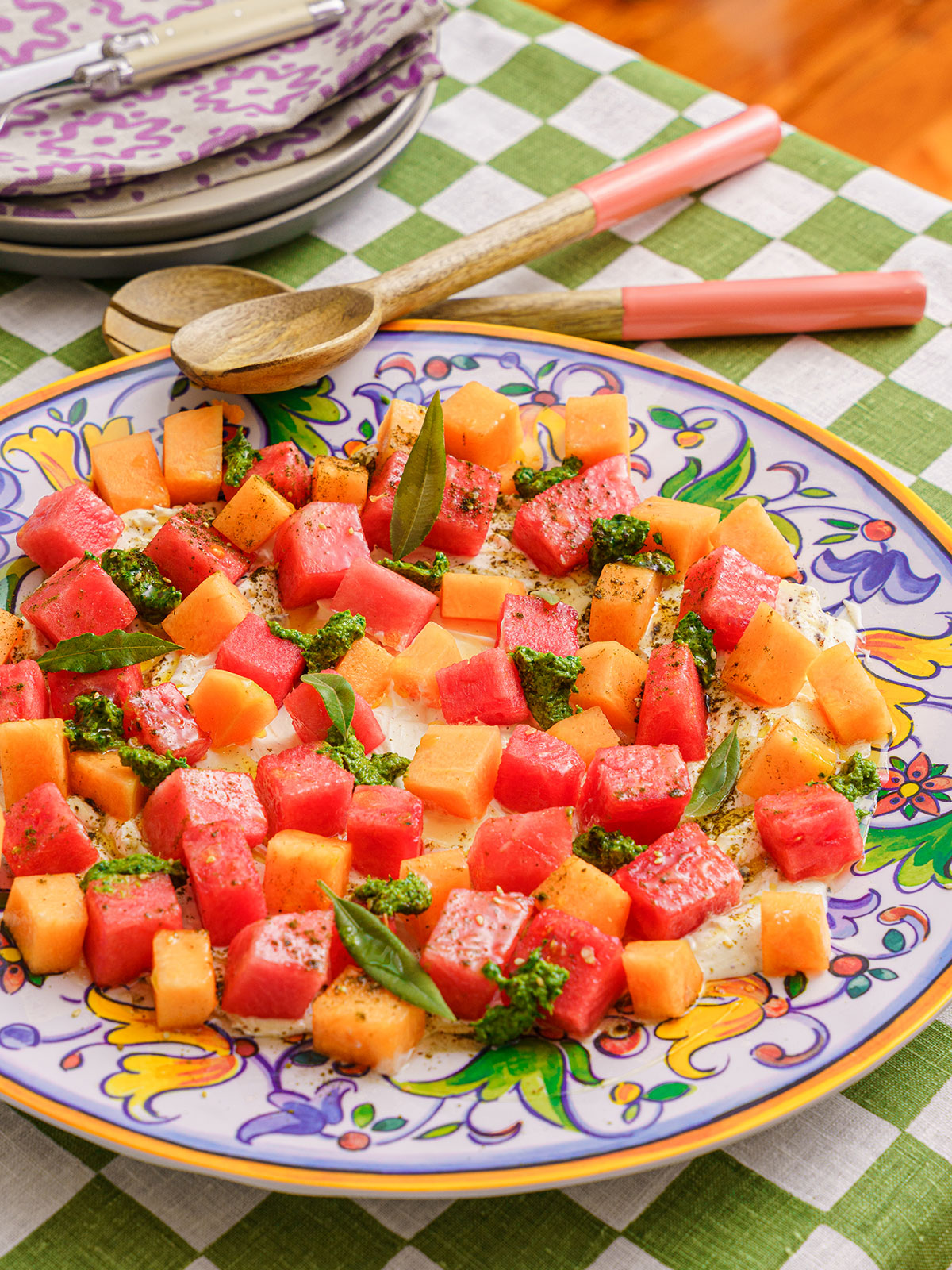 Melons, Labneh, Honey & Dukkah