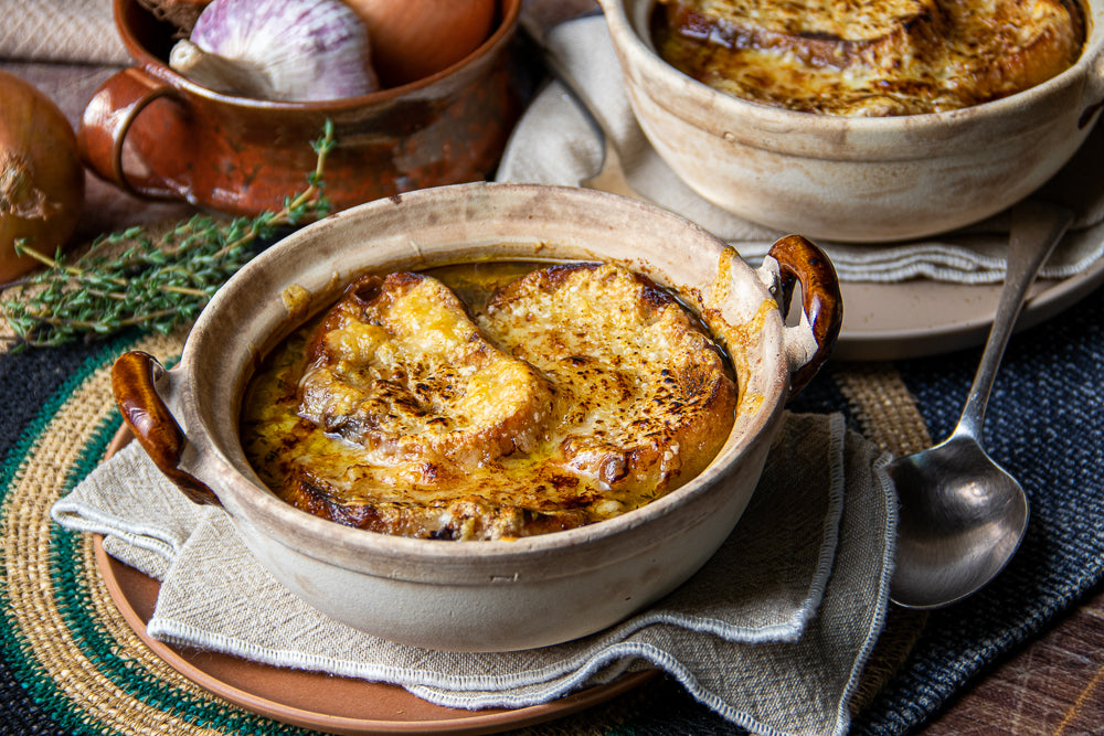 French Onion Soup with Cheesey croutons