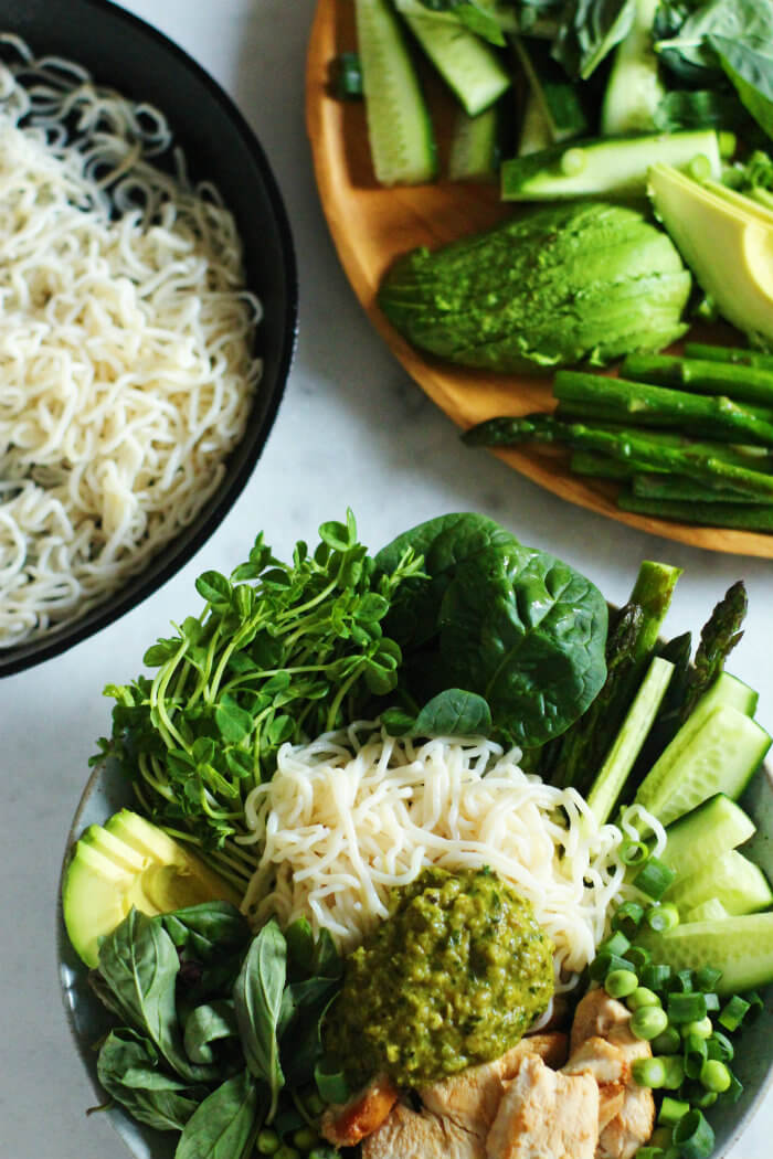 Green Chicken Noodle Salad