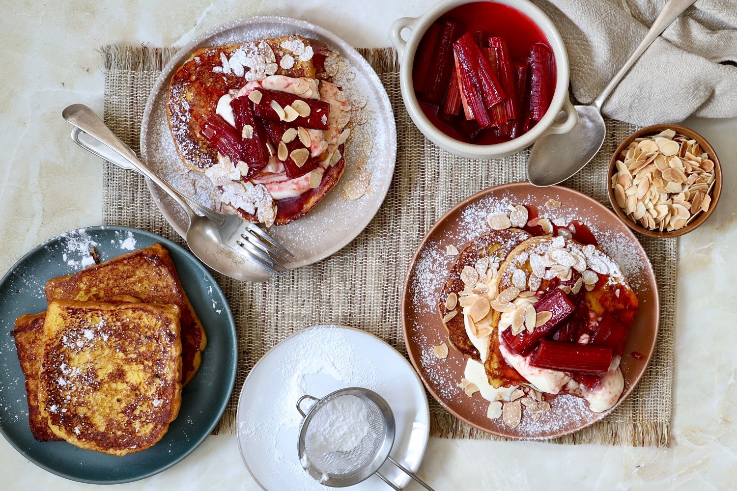 Rhubarb Brioche French Toast