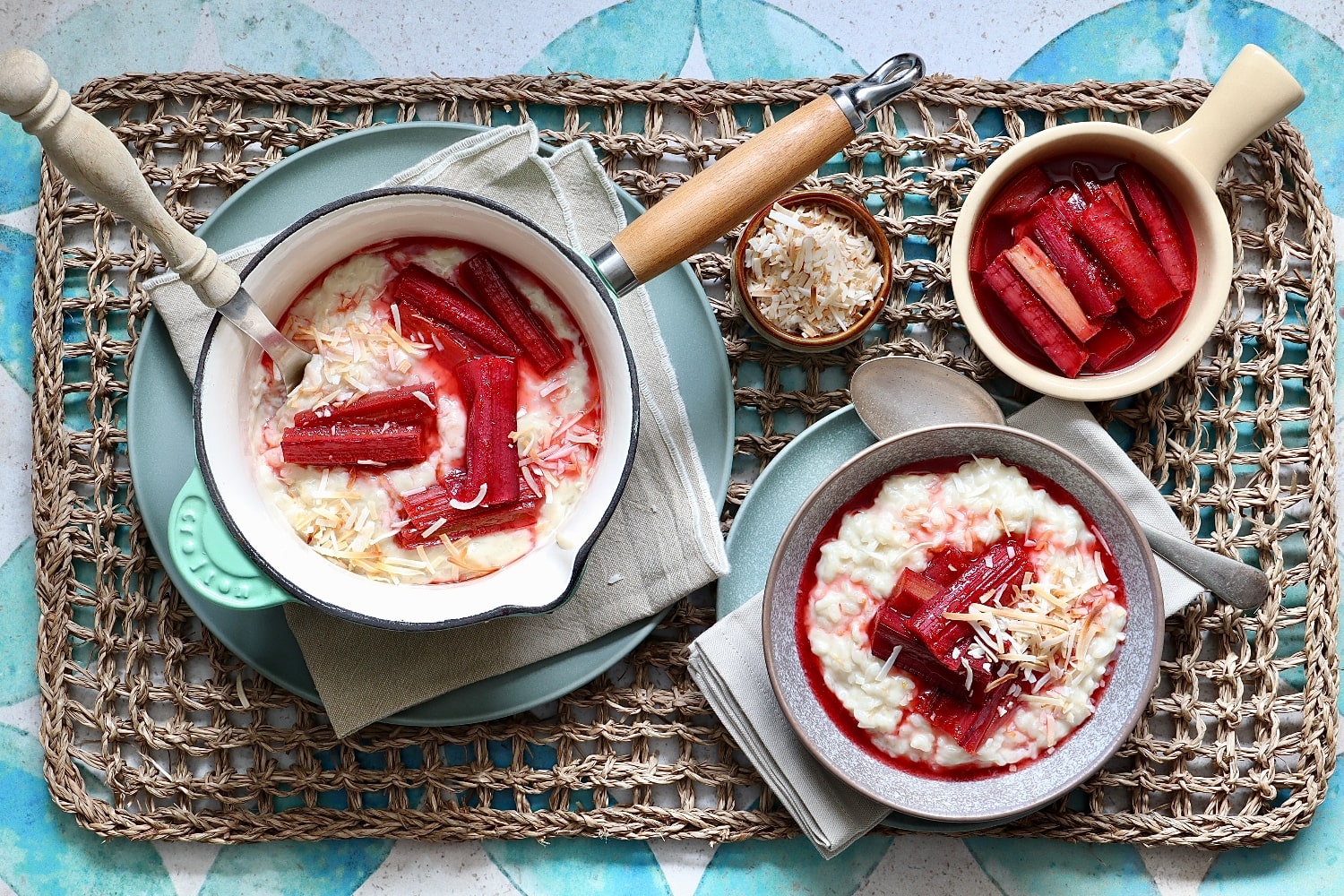 Rhubarb and Coconut Rice Pudding