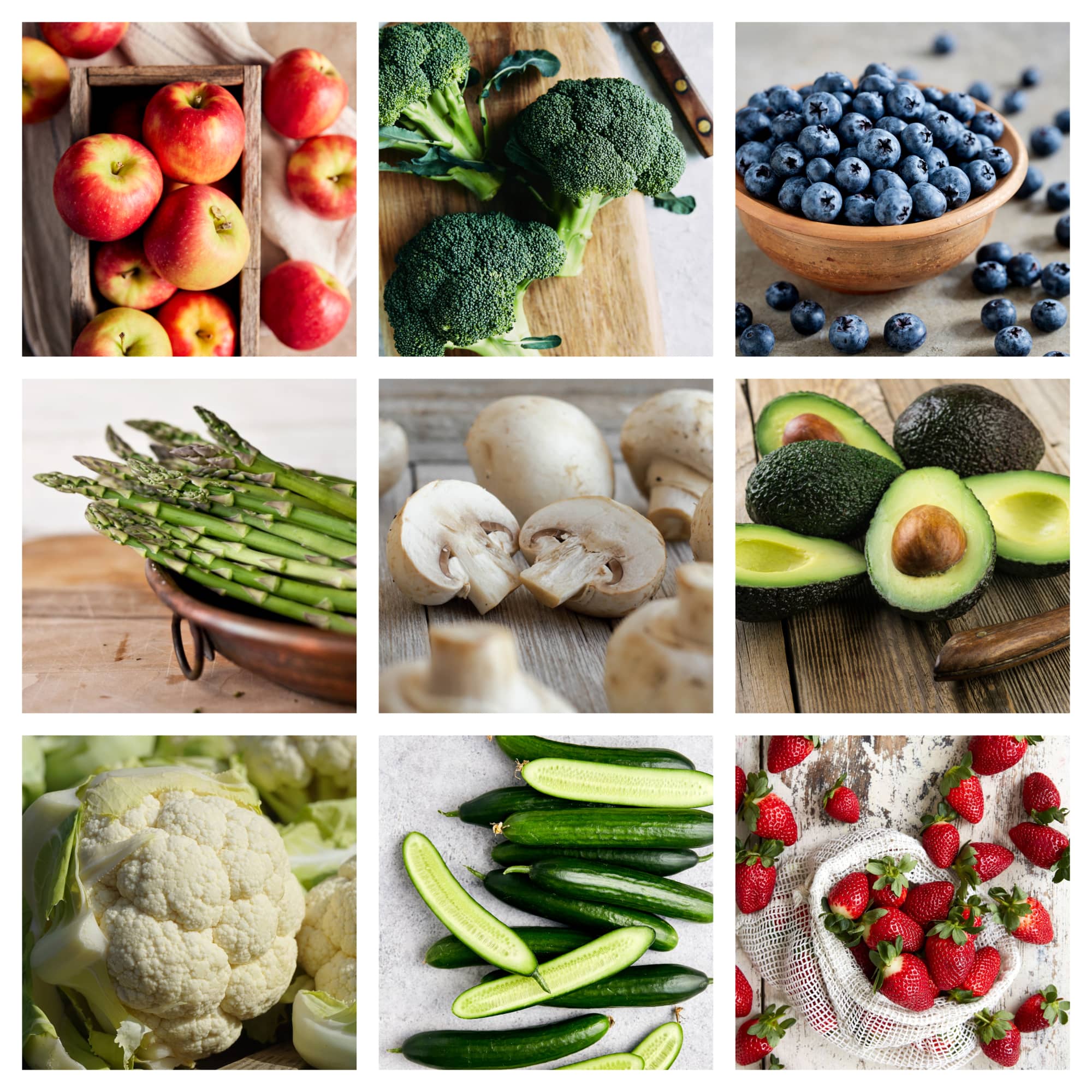 Dave's Market Update for 13 September 2023 includes Pink Lady apples, broccoli, blueberries, asparagus, button mushrooms, avocados, cauliflower, cucumbers and strawberries.