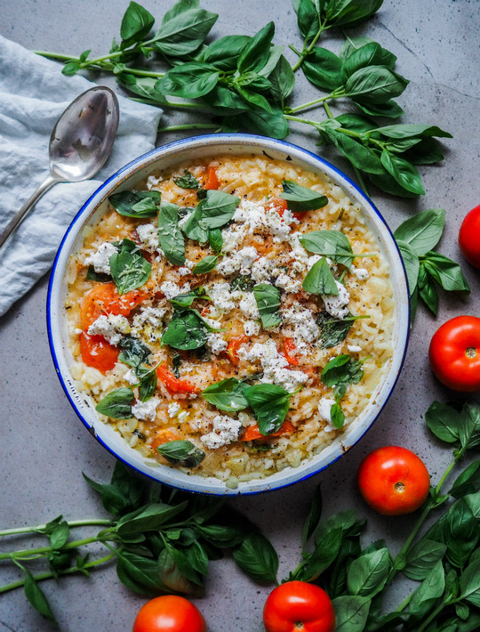 Ovenbaked Tomato, Basil & Goats cheese Risotto recipe
