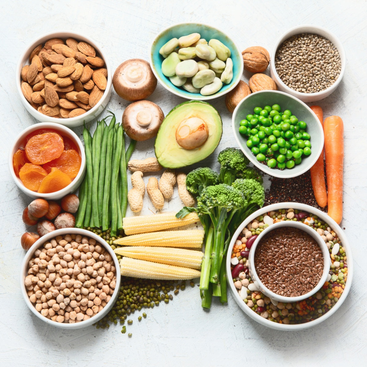 A selection of plant-based food options