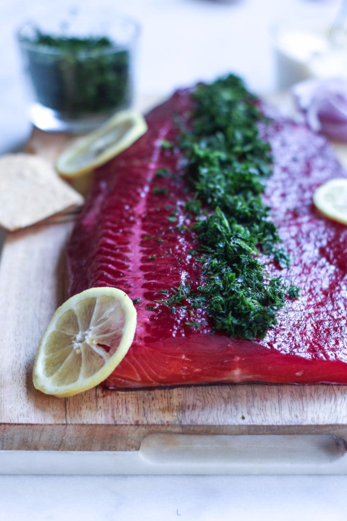 beetroot cured trout