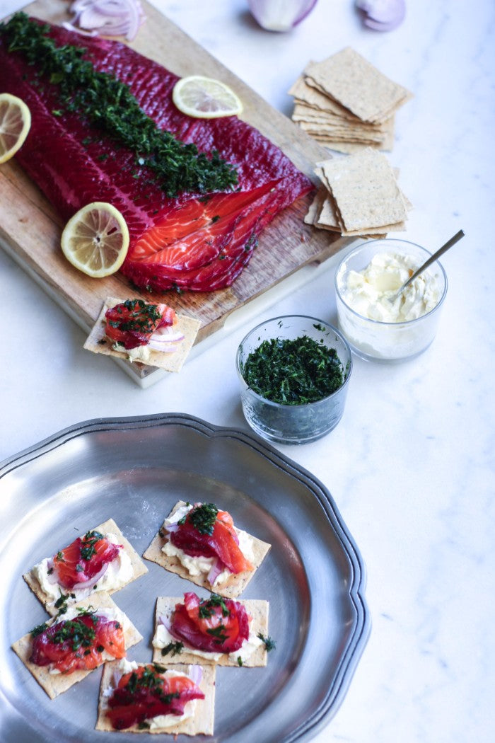 beetroot cured trout