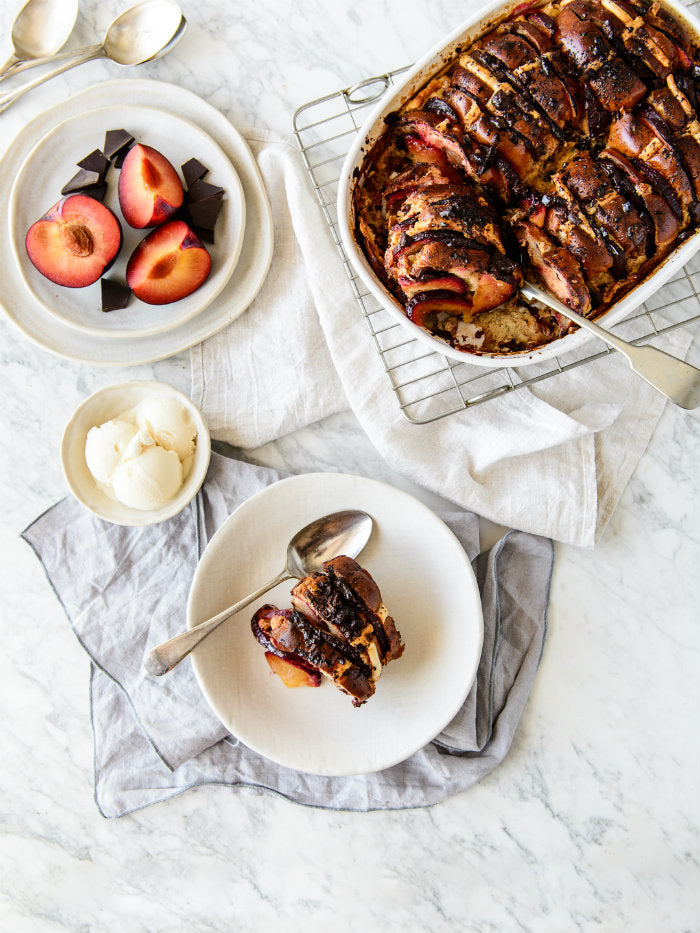 Plum & Chocolate Hot Cross Bun Tray Bake