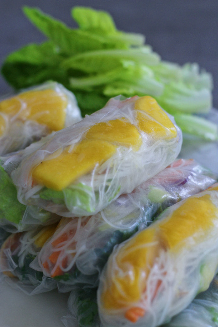 vietnamese chicken mango spring rolls