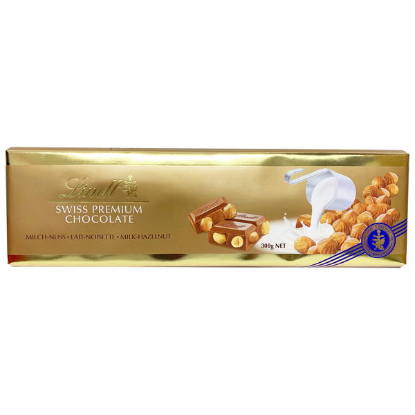 Шоколад Lindt Swiss Premium молочный с цельным фундуком 300г