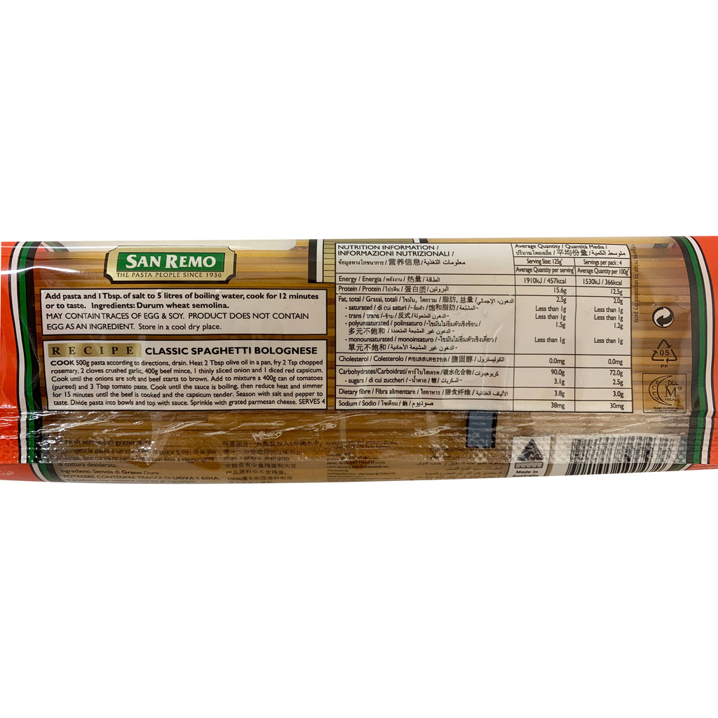 Buy San Remo - Pasta Spaghetti - Durum Wheat from Harris ...