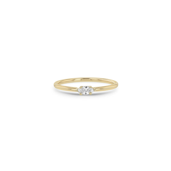 Gold Solitaire Engagement Ring with Aspen Wood | Jewelry by Johan - 7.5 /  14k White Gold - Jewelry by Johan