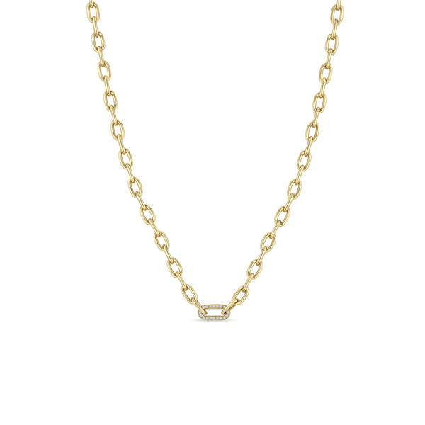 Zoë Chicco 14K Gold Pavé Diamond Initial Padlock Necklace