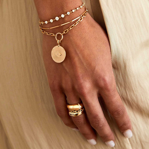 Zoë Chicco 14K Gold Initial Letter Xs Curb Chain Bracelet