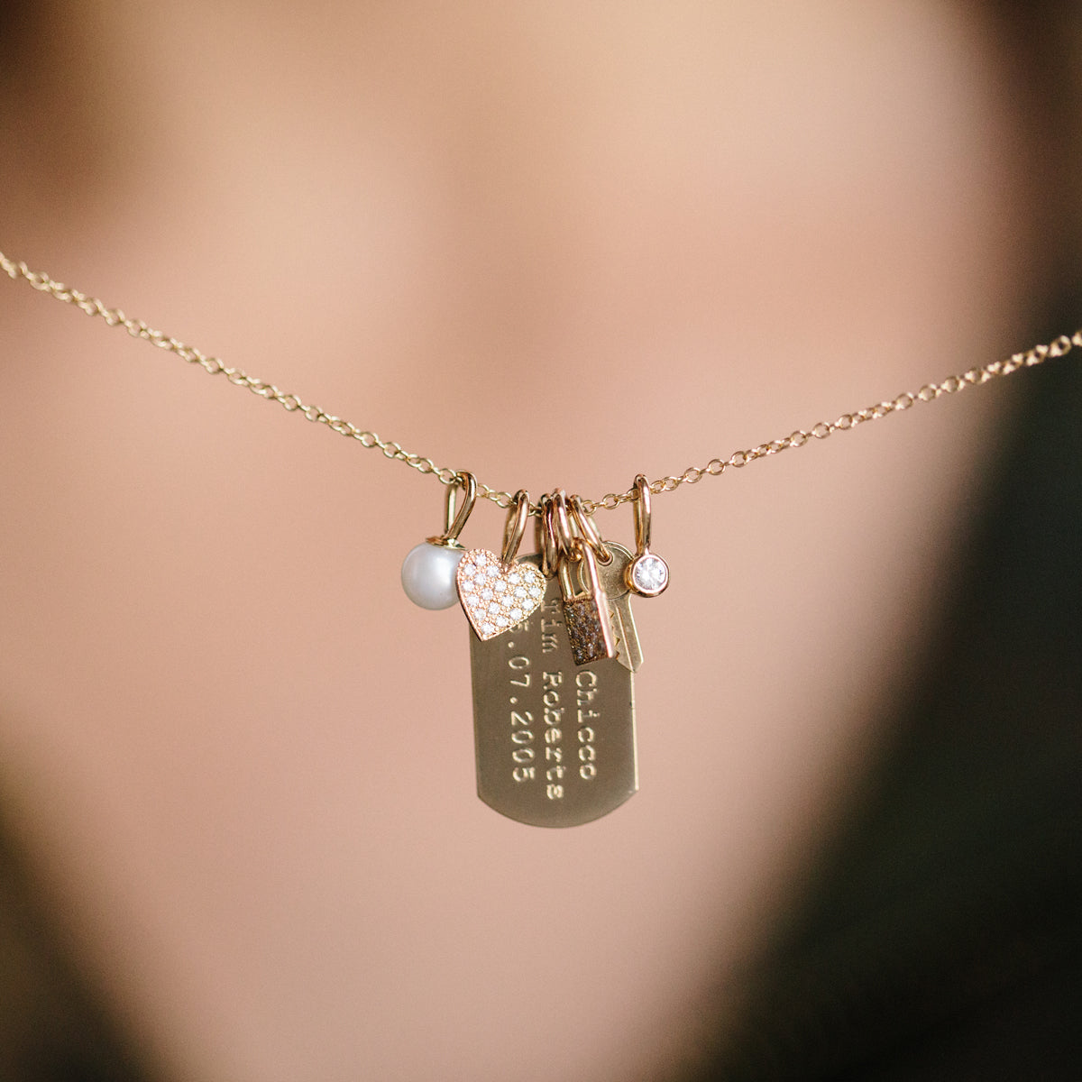 tiny dog tag necklace