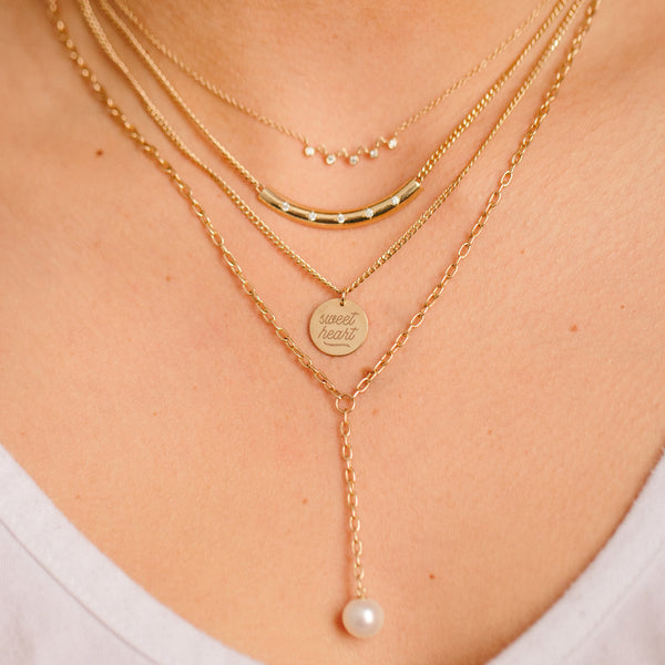 Zoë Chicco 14K Gold Large Mantra Lariat Necklace