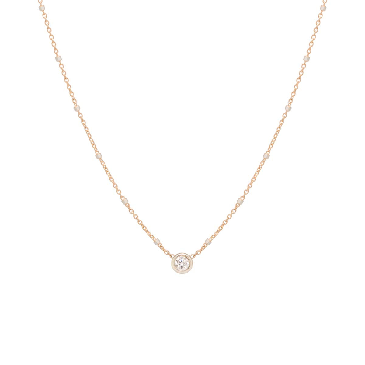 14k mixed chain floating diamond choker 