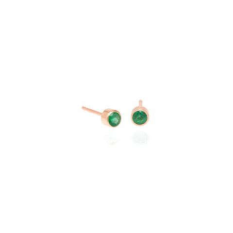 ZOË CHICCO – Zoë Chicco 14kt Gold Bezel Set Emerald Stud Earrings