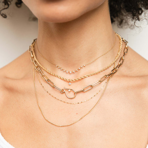 14K Paper Clip Chain Necklace – Baby Gold