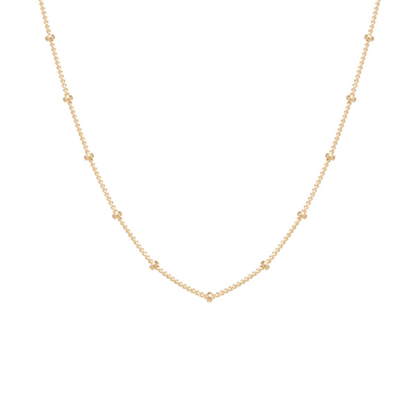 14K Yellow Gold 1mm Bar and Ball Bead Chain