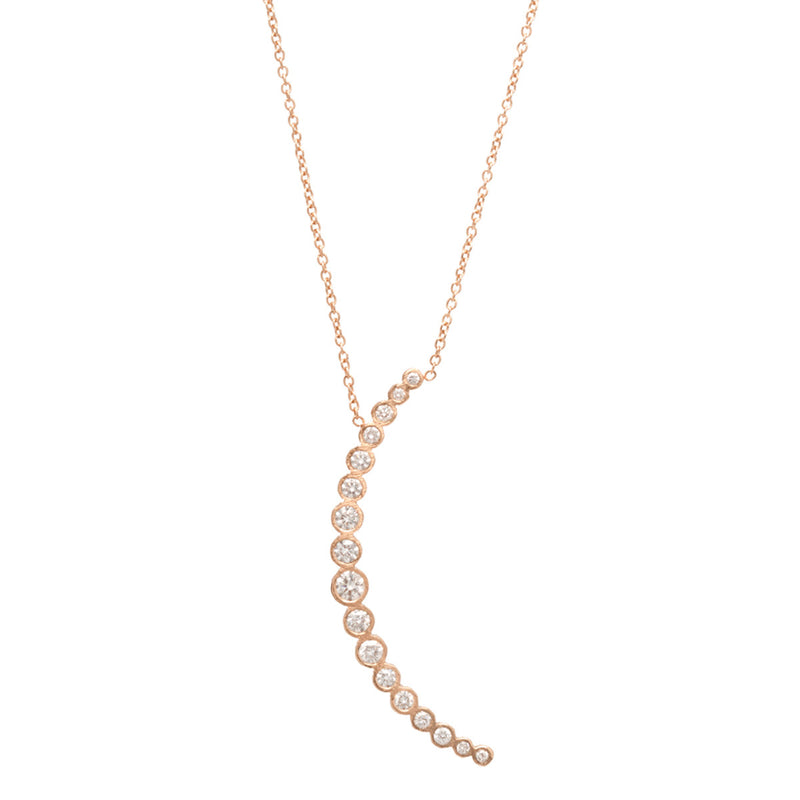 Zoë Chicco 14kt Gold Graduated White Diamond Crescent Moon Necklace ...