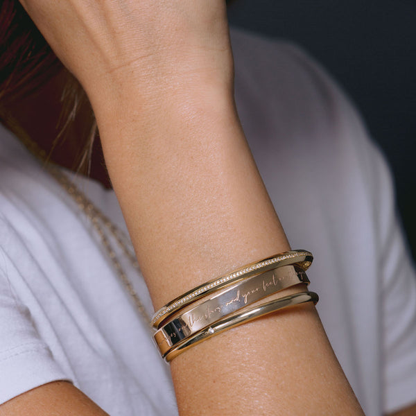 Emerald-Cut Diamond Cuff w/ Pavé 14K Rose Gold