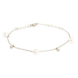 14k Pearl & Diamond Charm Bracelet