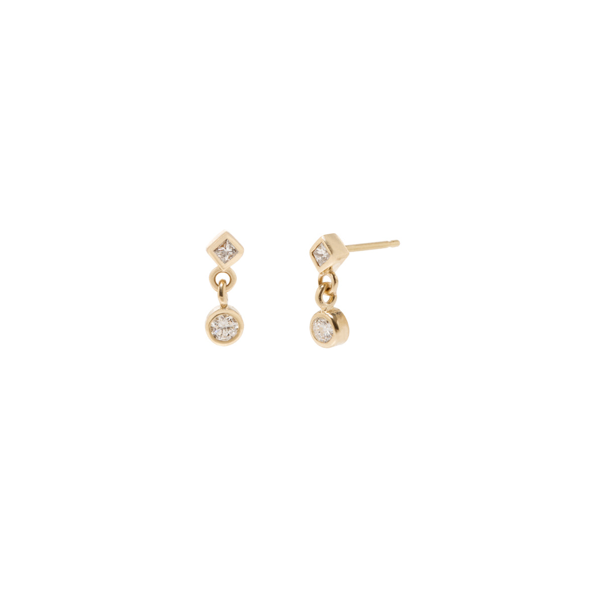 diamond drop stud earrings