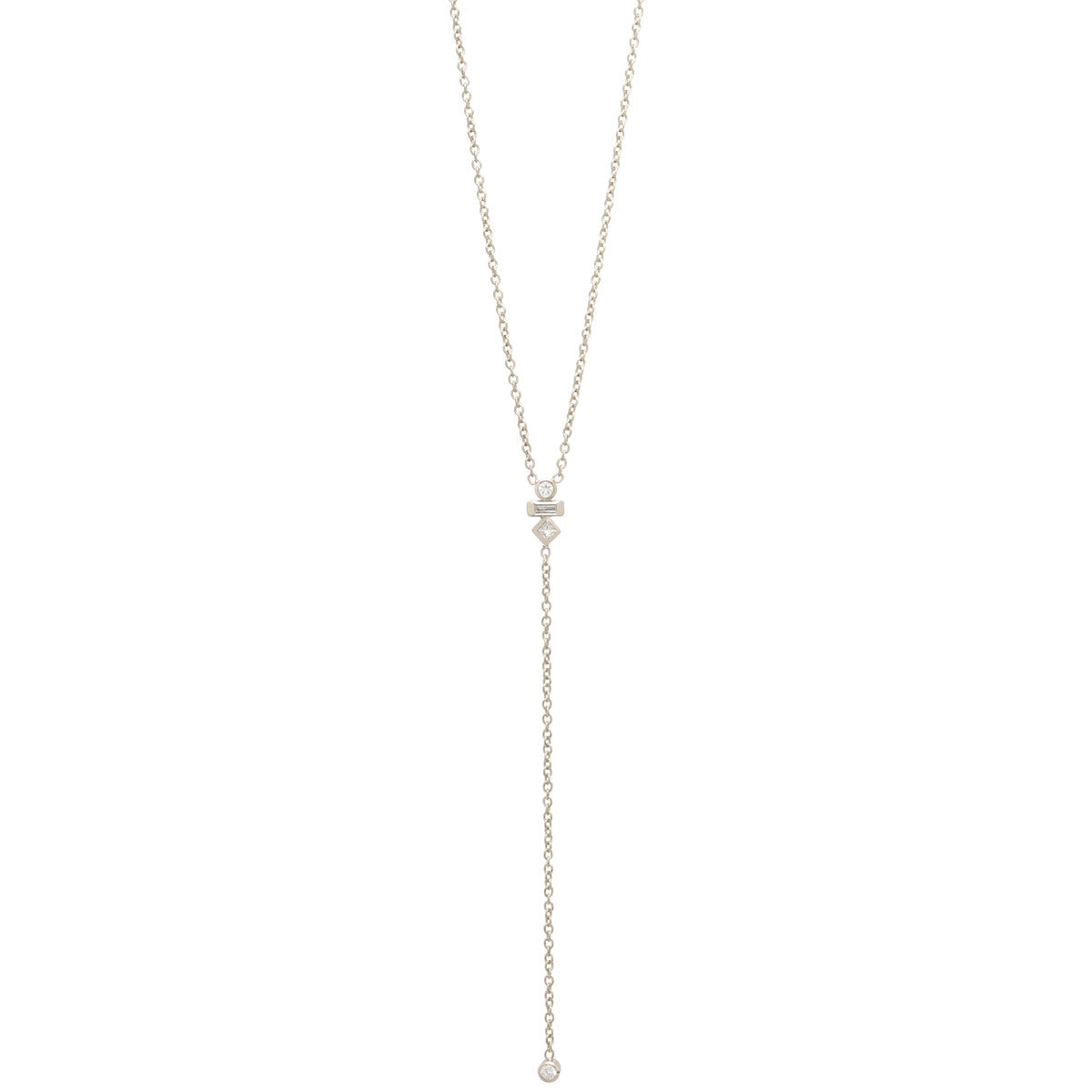 Zoë Chicco – 14k mixed diamond lariat necklace