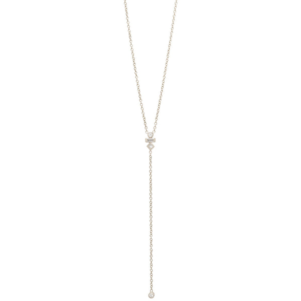 Zoë Chicco – 14k mixed diamond lariat necklace