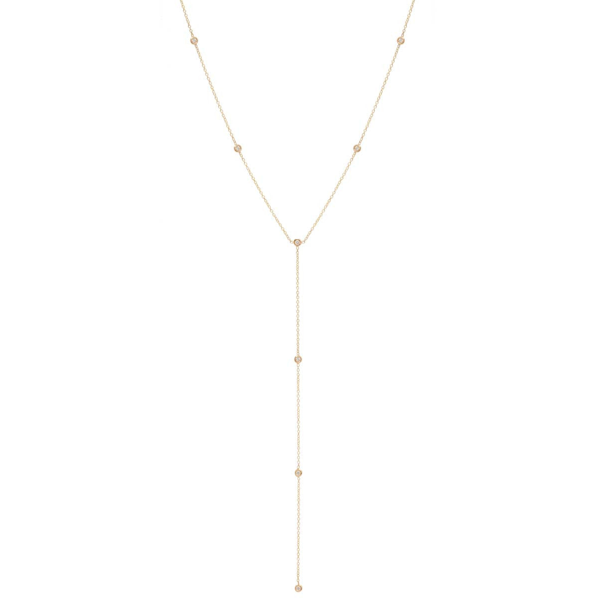 Zoë Chicco – Zoë Chicco 14kt Gold Floating Diamonds Lariat Necklace