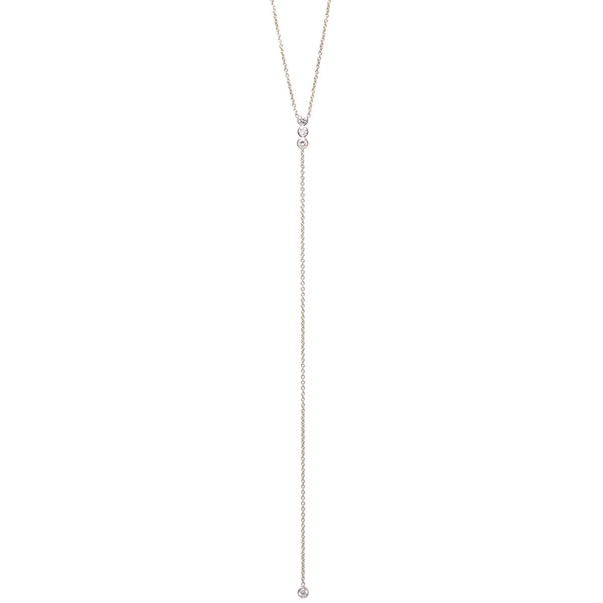 Zoë Chicco 14kt Gold Bezel Set White Diamond Bar Lariat Necklace – ZOË ...