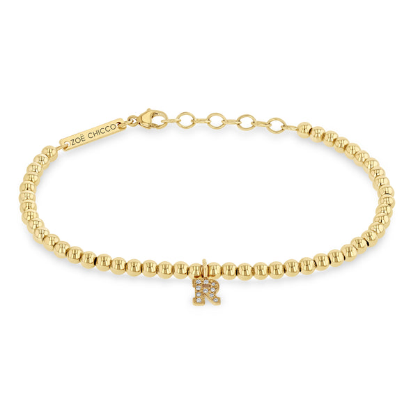 Gold Ball Multi Letter Bracelet — Something Jade