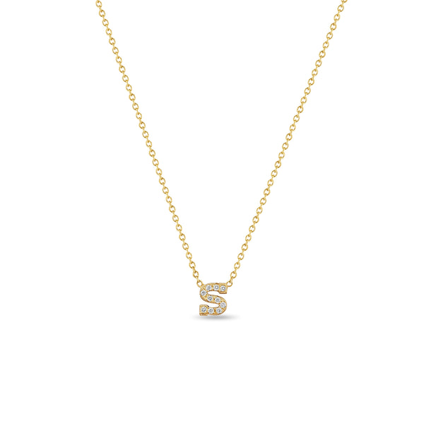 Letter Necklace - 9ct White Gold | White Gold Initial Necklace | By Baby