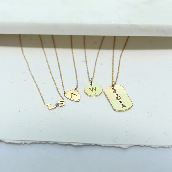 Small Block Letter Initial Necklace at Marshmallow Dream