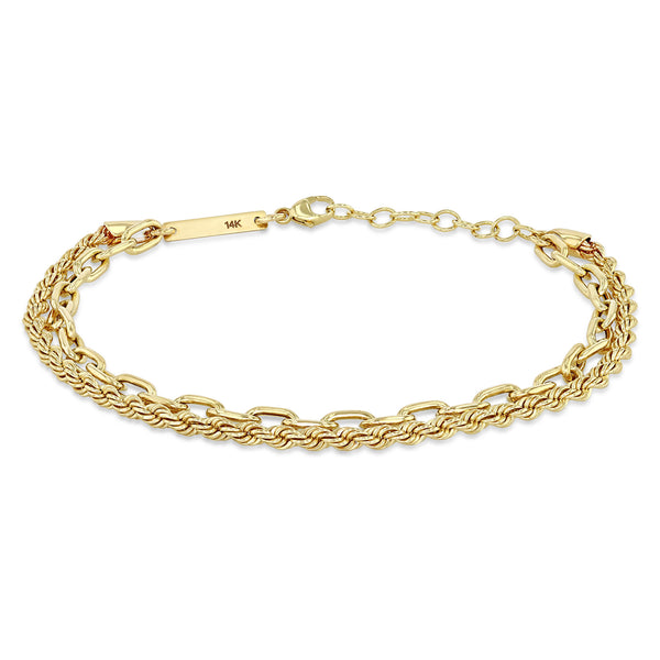 Zoë Chicco 14K Gold Initial Letter Xs Curb Chain Bracelet 14K Yellow Gold / 6-7 / F