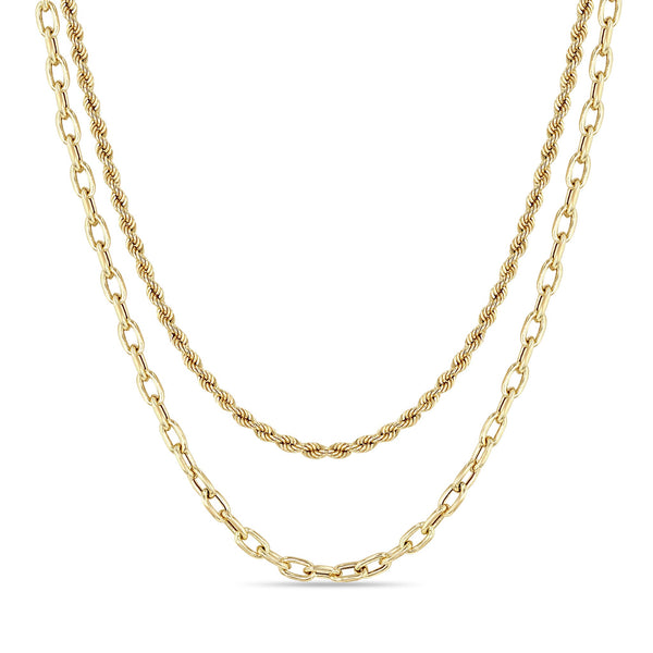 Zoë Chicco Rope Chain Anklet in 14K Yellow Gold