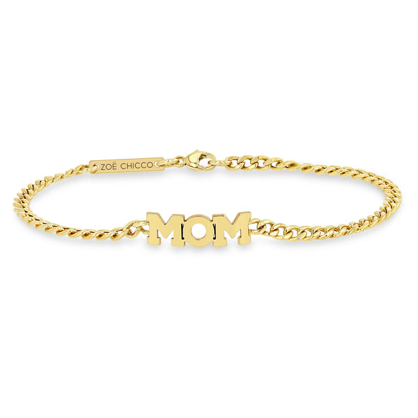 14k Small Curb Chain Bracelet with 5 Floating Diamonds