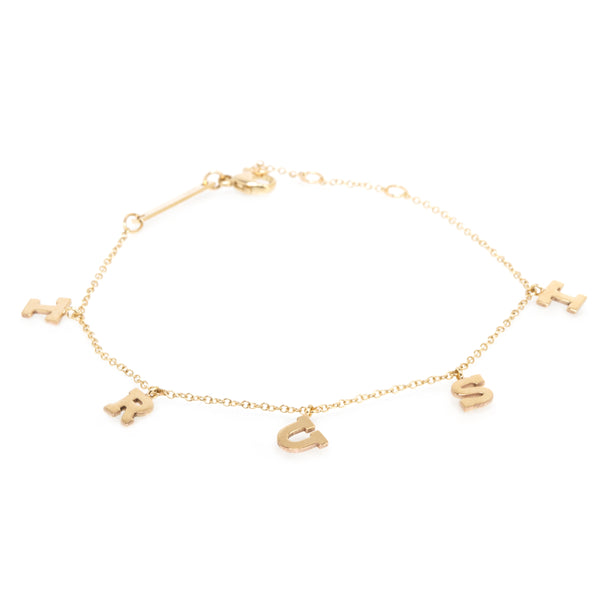 RCM10901-0925 14K Gold Initial M Bolo Bracelet