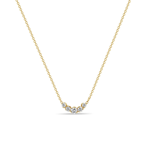 5 Diamond Necklace on White Gold