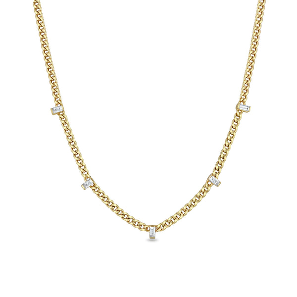 Zoë Chicco 14k Gold Diamond Mosaic Brushed Gold Disc Necklace