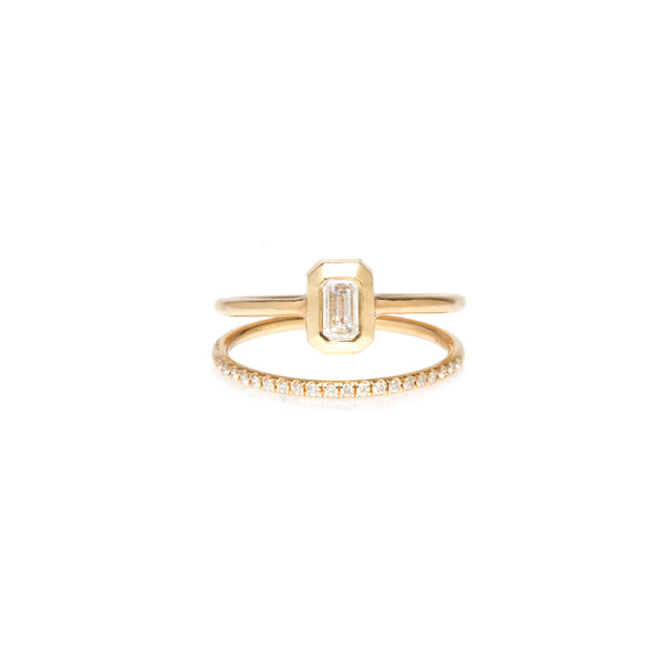 ゾイチッコ レディース リング アクセサリー 14K Yellow Gold Eme ald