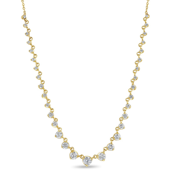 Elegant 18k Yellow Gold 6ct Diamond Tennis Necklace – DESIGNYARD