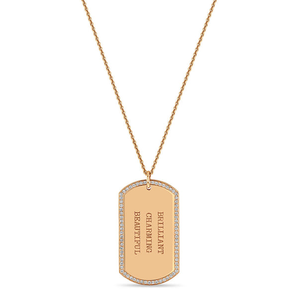 Zoë Chicco Men's 14K Gold Large Engraved Dog Tag Necklace 14K Yellow Gold / 30