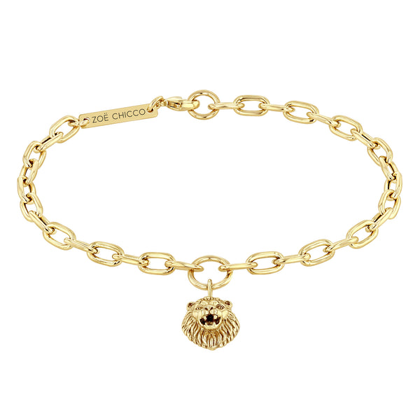 Zoe Chicco 14kt Gold Star-Set Diamond Padlock Bracelet 14K Yellow Gold / 7