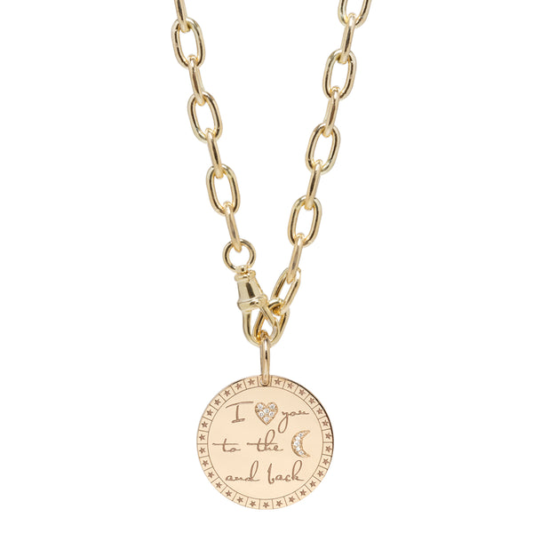 Zoë Chicco 14K Gold Large Mantra Lariat Necklace